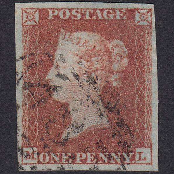 GB QV 1841 1d Plate 96 SG8-B1(1) ML FU 4 Good Margins Lymington 485