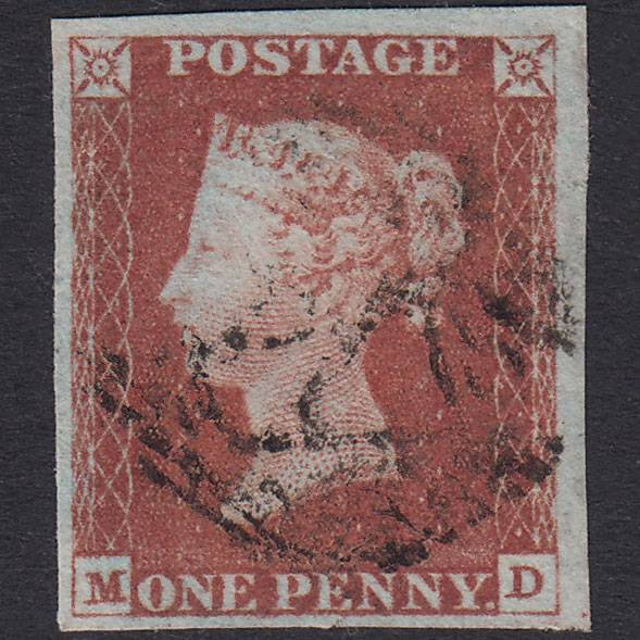 GB QV 1841 1d Red-Brown Plate 69 SG8-B1(1) MD VFU 4 Good Margins
