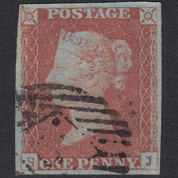 GB QV 1841 1d Plate 80 SG8-B1(1) SJ GU 4M London IS 6 With Dot 6.B