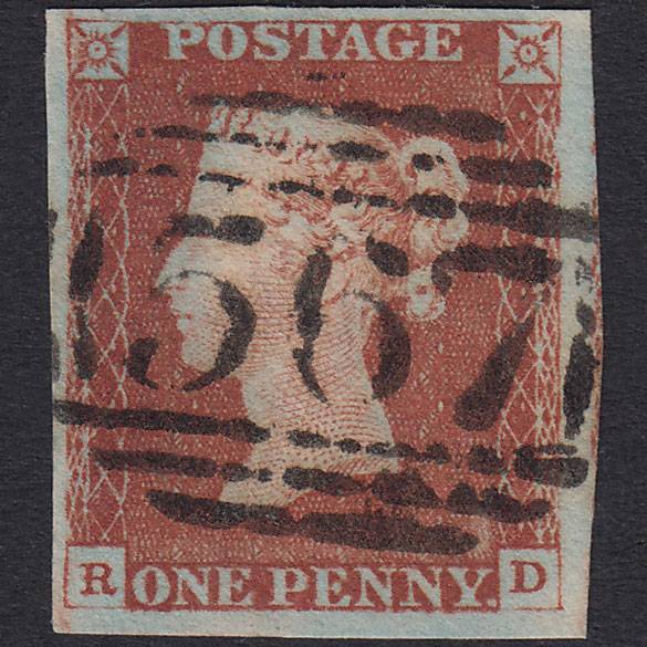 GB QV 1841 1d Red-Brown Plate 61 SG8-B1(1) RD VFU 4M Newton Abbot 567