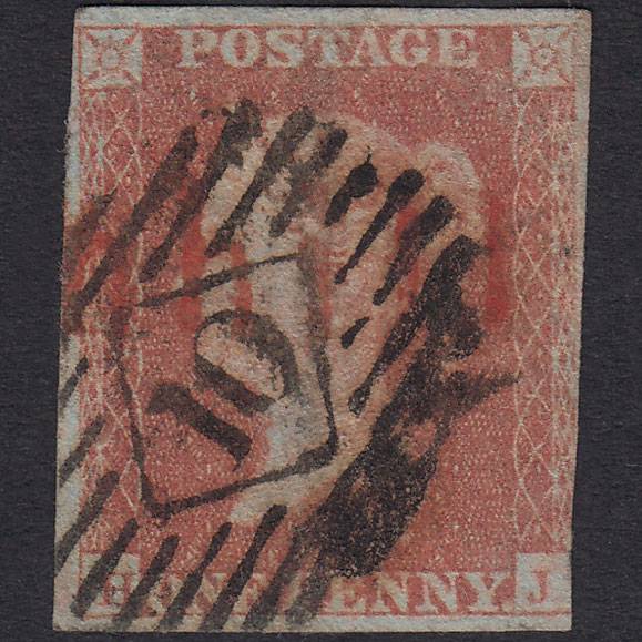 GB QV 1841 1d Plate 121 SG8-B1(1) HJ FU 3M London IS 10 & Red Cornhill Pmk