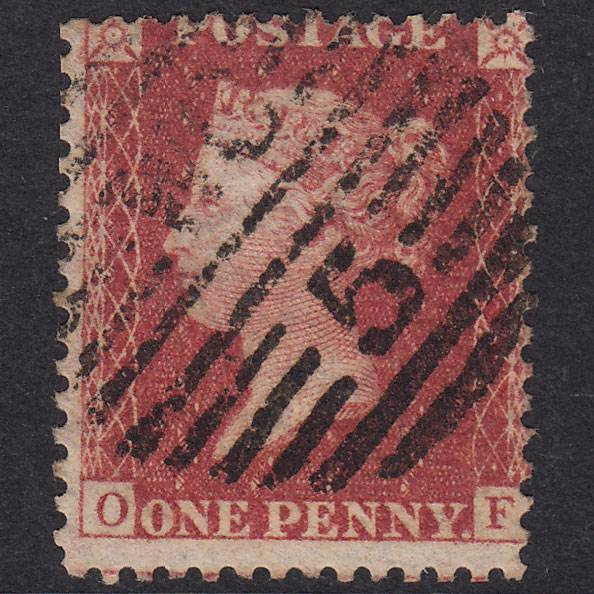 GB QV 1857 1d Rose-Red Plate 59 SG40-C10(1) OF GU London D&S WC5