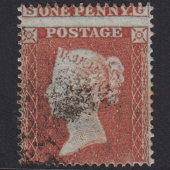GB QV 1854 1d Red-Brown Plate 178 SG17-C1(1) TG GU Huge Misperf