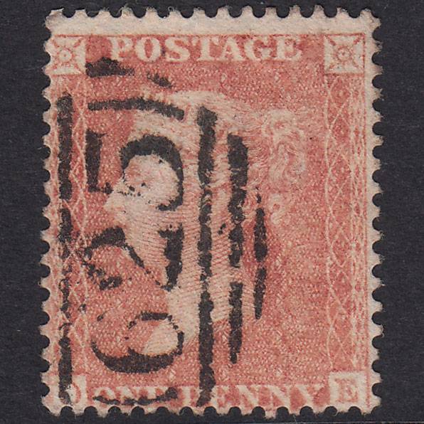 GB QV 1857 1d Pale Red Transitional Plate 35 SGC9(3) OE GU Portsmouth 625