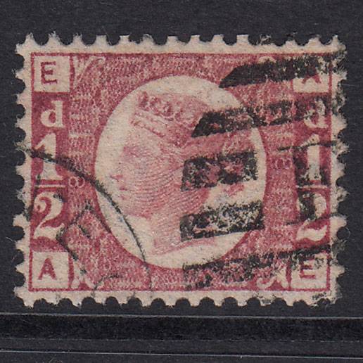 GB QV 1870 1/2d Rose-Red Plate 8 SG48-G4 AE VFU London Perfect Centring