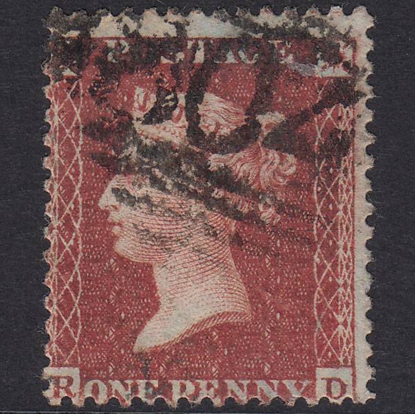 GB QV 1855 1d Red-Brown Plate 17 SGC6(1) RD PU Shrewsbury 708