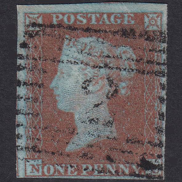 GB QV 1841 1d Very Blued Plate 114 SG8A-B1(2) NC VFU 4M Aberfeldy 2