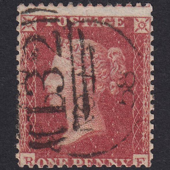 GB QV 1857 1d Plate 56 SG40-C10(1) Constant Variety RE GU Brighton 132