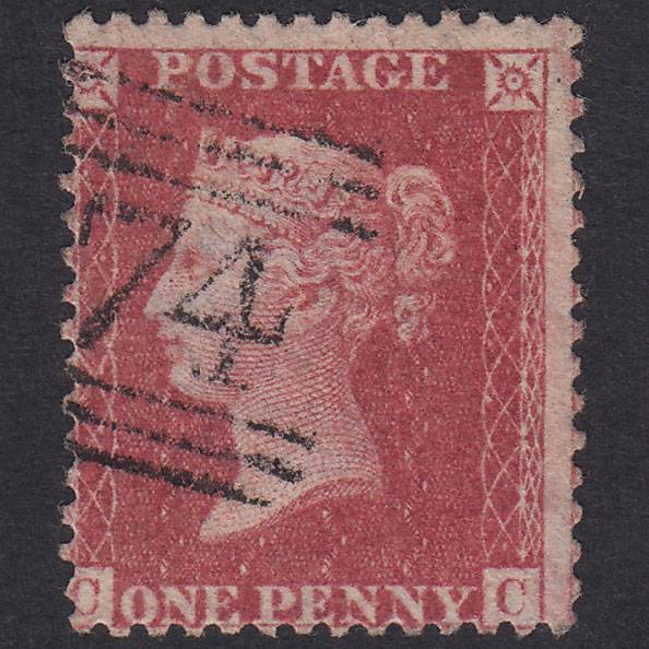 GB QV 1857 1d Rose-Red Plate 43 SG40-C10(1) CC VFU Hawick 174