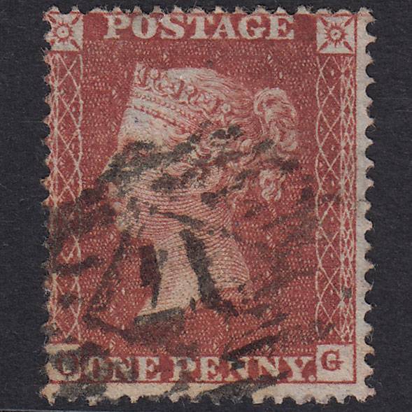 GB QV 1855 1d Red-Brown Plate 5 SG21-C4(1) OG FU London IS 17