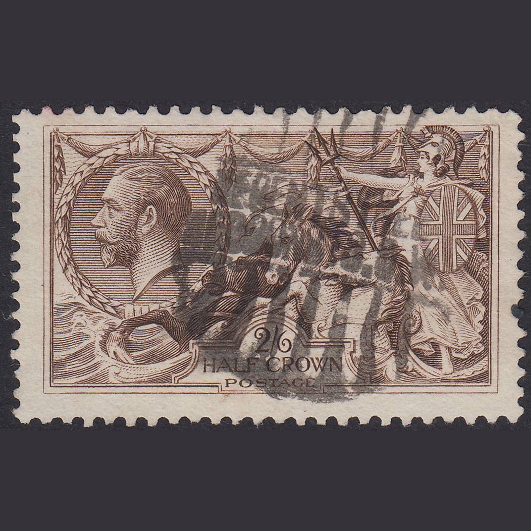 GB KG5 1918 2/6 Olive-Brown Seahorses SG413A-N65(1) FU