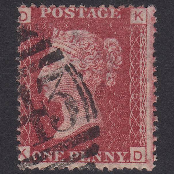 GB QV 1864 1d Lake-Red Plate 158 SG44-G1(2) KD GU