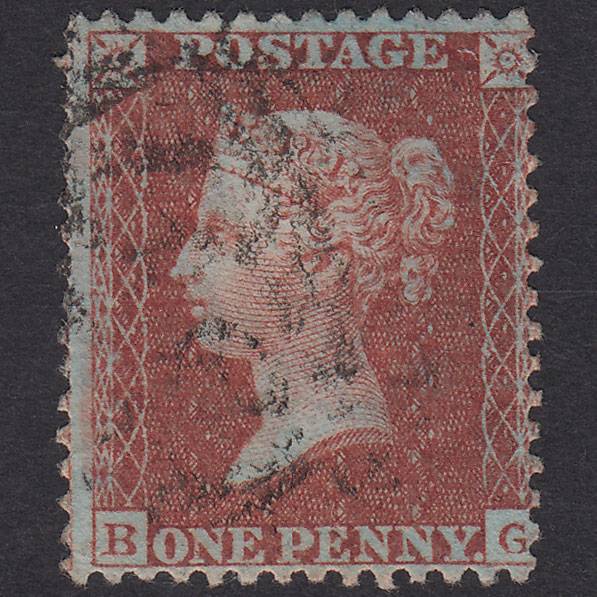 GB QV 1855 1d Red-Brown Plate 16 SGC6(1) BG FU
