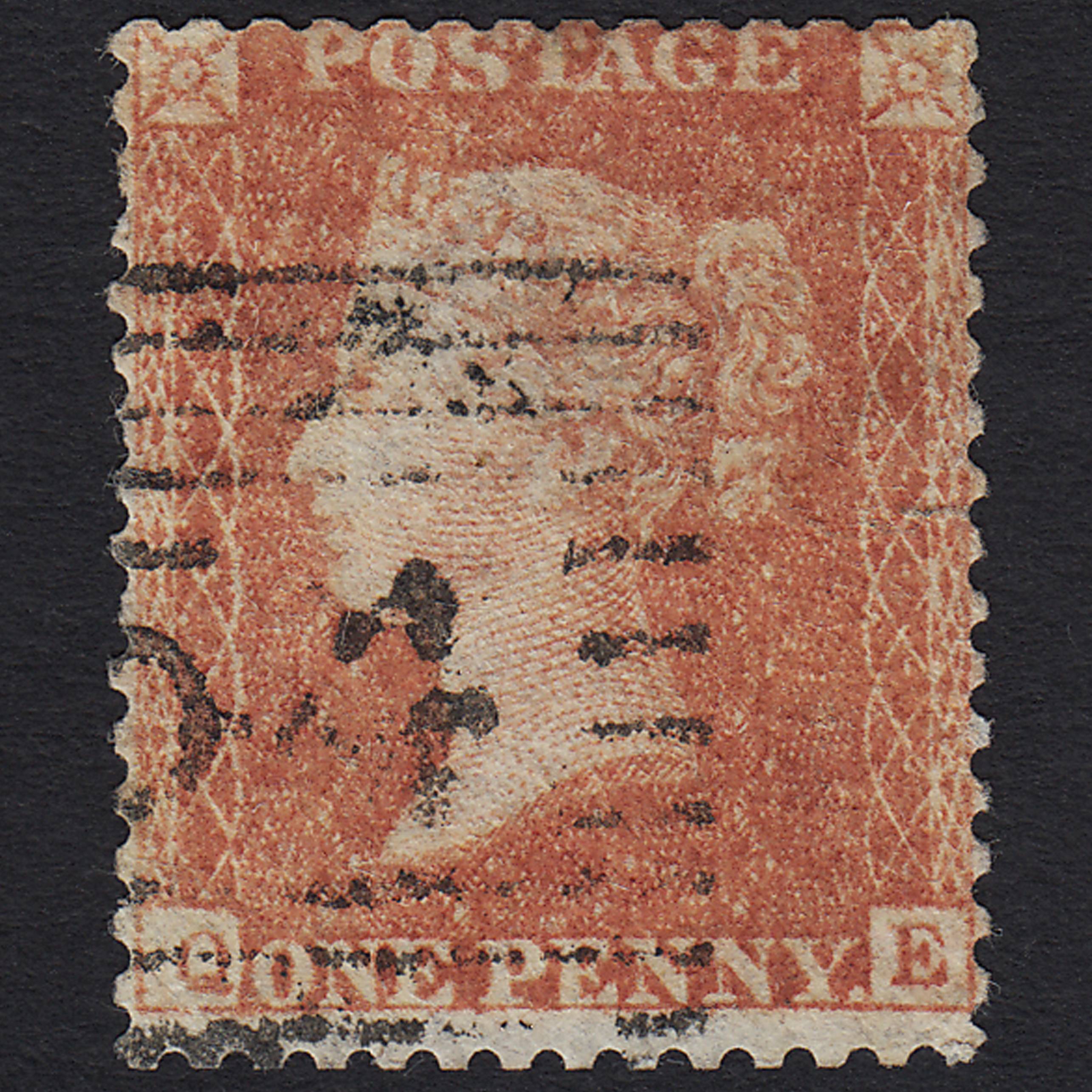 GBqv 1857 1d Orange-Brown Transitional (Plate 45) C9(1) QE GU Scotland Cat£300