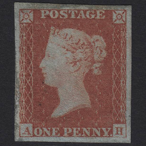 GB QV 1841 1d Red-brown Pl 176 SG8-B2(1) AH Unused 4M With Certificate