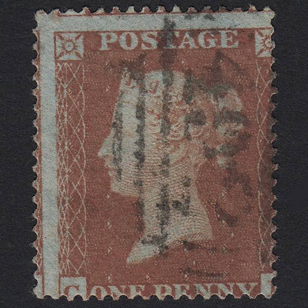 GB QV 1854 1d Red-brown SG17-C1(1) FU Large Misperf
