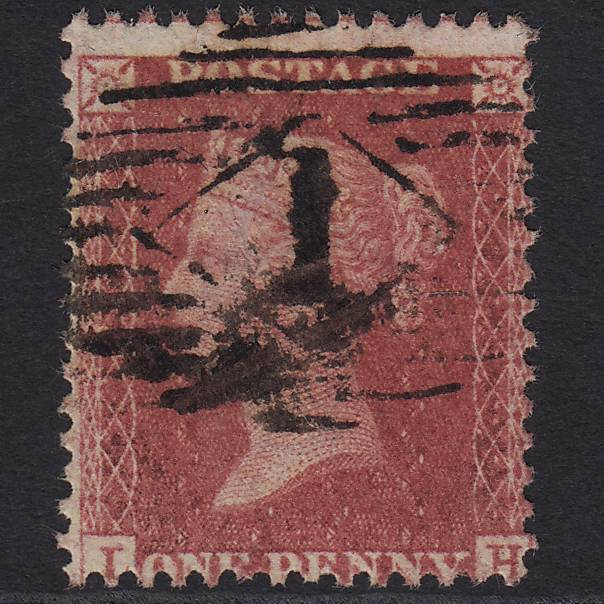GB QV 1857 1d Deep Rose-red (Plate 37) SG41-C10(4) LH GU London IS 1