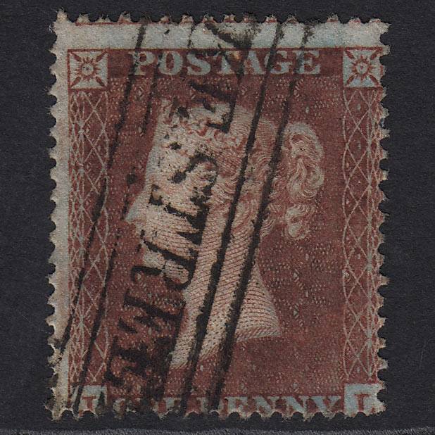 GB QV 1854 1d Plum Plate R1 SG17-C1(4) JL FU Duke ST Scots Local