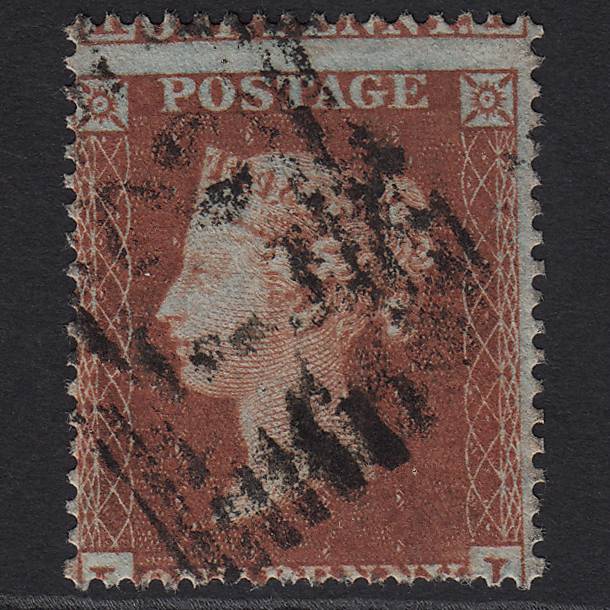 GB QV 1854 1d Red-brown (Plate 195) SG17-C1(1) LI GU Ayr 27 Large Misperf