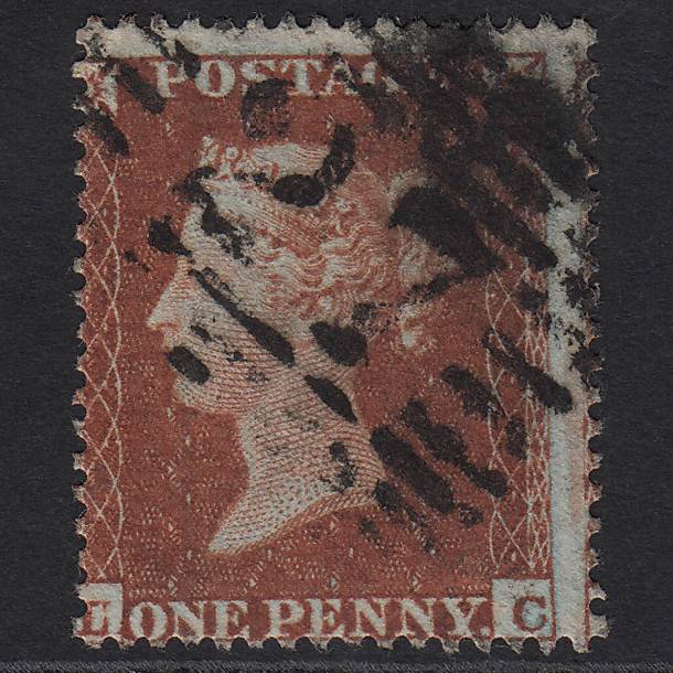 GB QV 1854 1d Red-brown (Plate 195) SG17-C1(1) LC GU Ayr 27 Malformed L