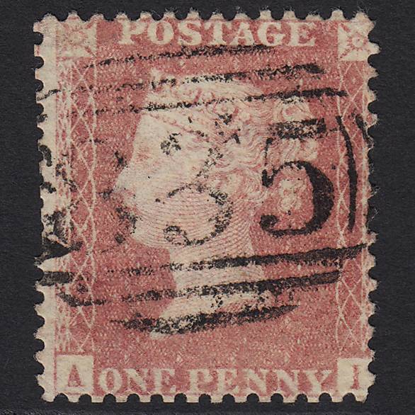 GB QV 1857 1d Pale Rose SG39-C10(3) AI GU Waltham Cross 835