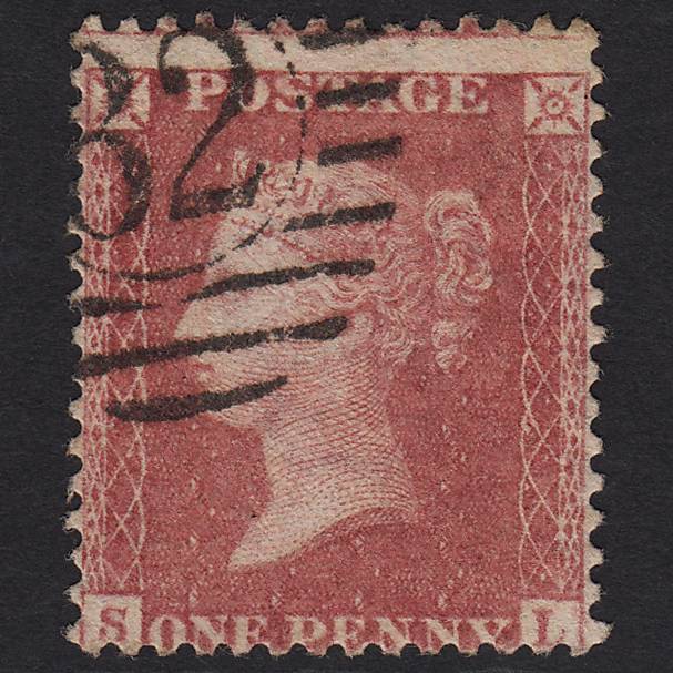 GB QV 1857 1d Rose-red (Plate 60) SG40-C10(1) SL GU London D&S 82 Misperf