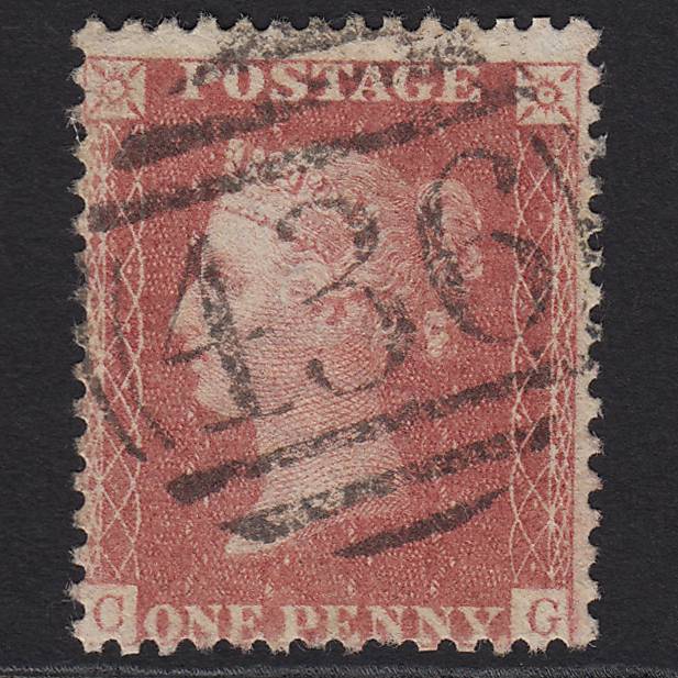 GB QV 1857 1d Rose-red (Plate 62) SG40-C10(1) CG FU Lancaster 436