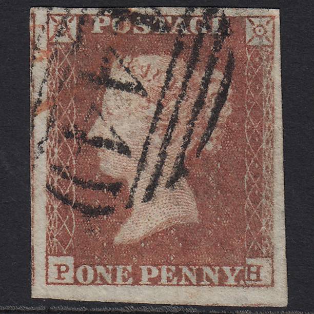 GB QV 1841 1d (Plate 89) SG8-B1(1) PH FU 4M Leamington 444 & Red Cancel
