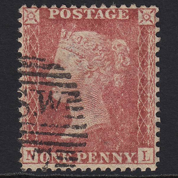 GB QV 1857 1d Rose-red (Plate 56) SG40-C10(1) NL GU London D&S Cancel
