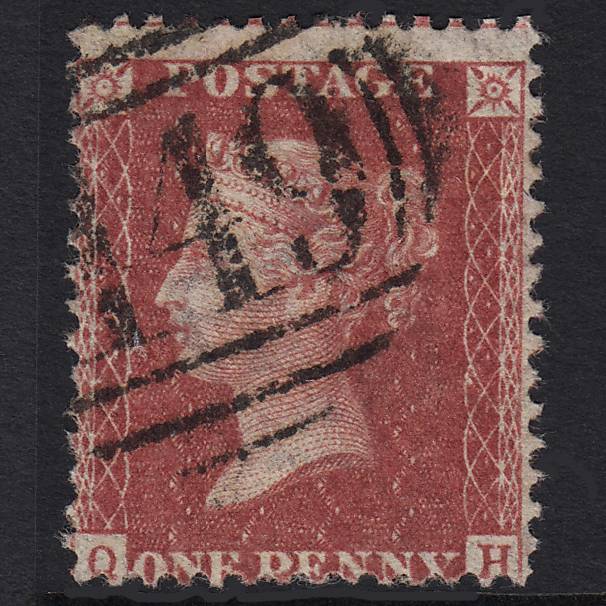 GB QV 1857 1d Rose-red (Plate 47) SG40-C10(1) QH FU Leicester 449 Misperf