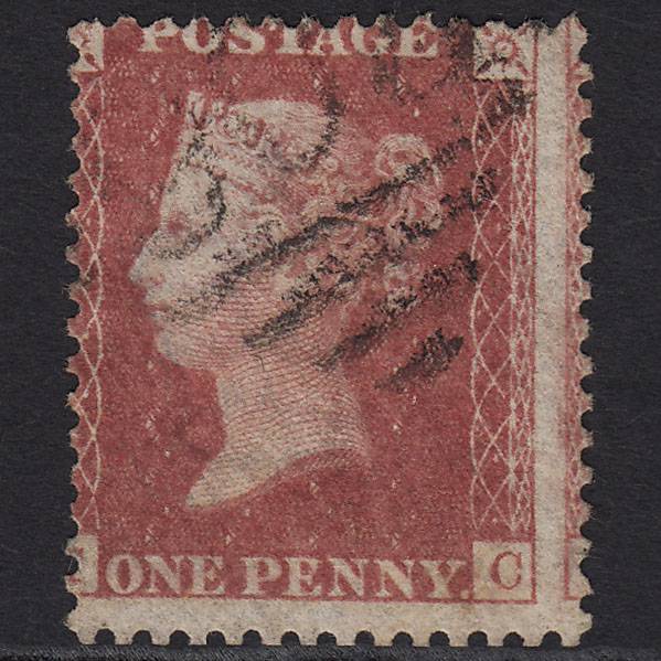 GB QV 1857 1d Rose-red (Plate 59) SG40-C10(1) TC GU Ireland Large Misperf