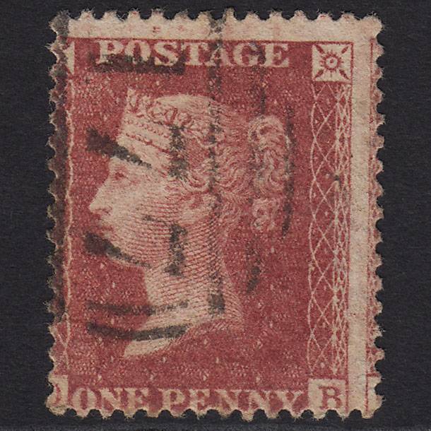 GB QV 1857 1d Rose-red SG40-C10(1) FU Cheltenham 177 Large Misperf