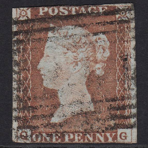GB QV 1841 1d Red-brown (Plate 74) SG8-B1(1) QG GU Melrose 244