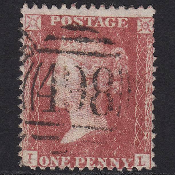 GB QV 1857 1d SG40-C10(1) IL GU Missing Imprimatur Manchester 498 Spoon