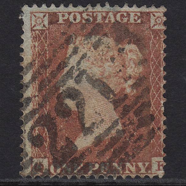 GB QV 1854 1d Red-brown (Plate 181) SG17-C1(1) QK GU Leith 221
