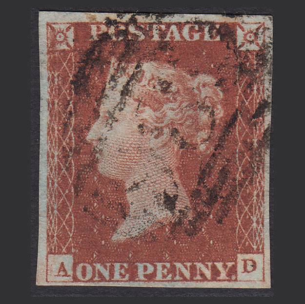 GB QV 1841 1d Red-brown (Plate 70) SG8-B1(1) AD FU Missing Imprimatur 4M