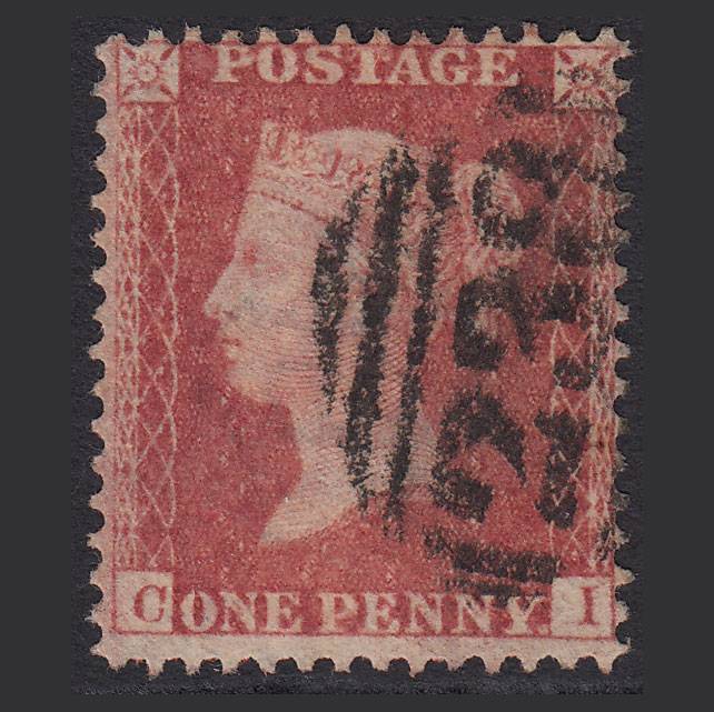 GB QV 1857 1d Rose-red (Plate 59) SG40-C10(1) CI FU Darlington 233