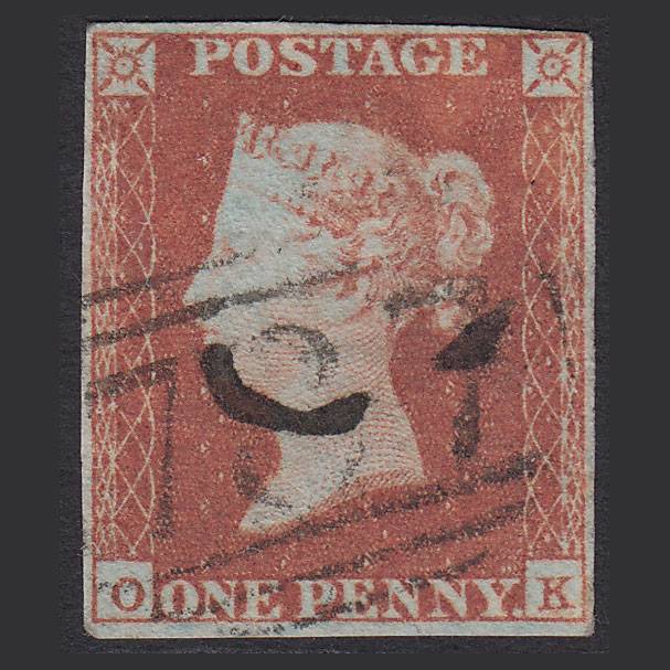 GB QV 1841 1d Red-brown Pl 90 SG8-B1(1) OK FU 4M Imperf Tetsworth 787