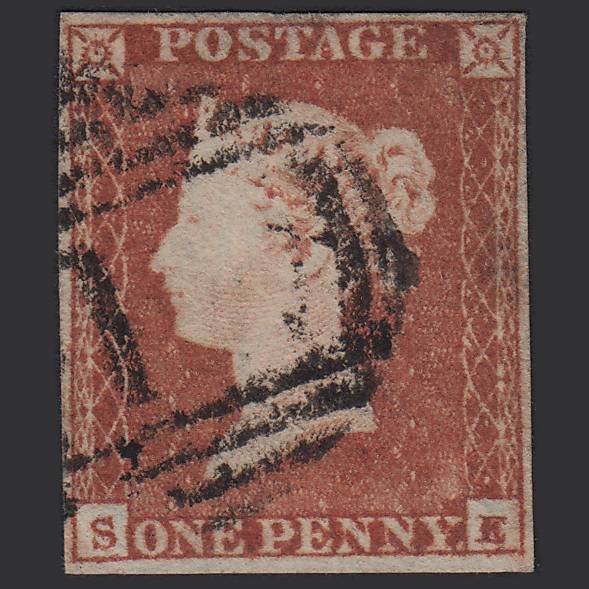 GB QV 1841 1d Red-brown (Plate 90) SG8-B1(1) SE GU 4M Imperf Light Cancel