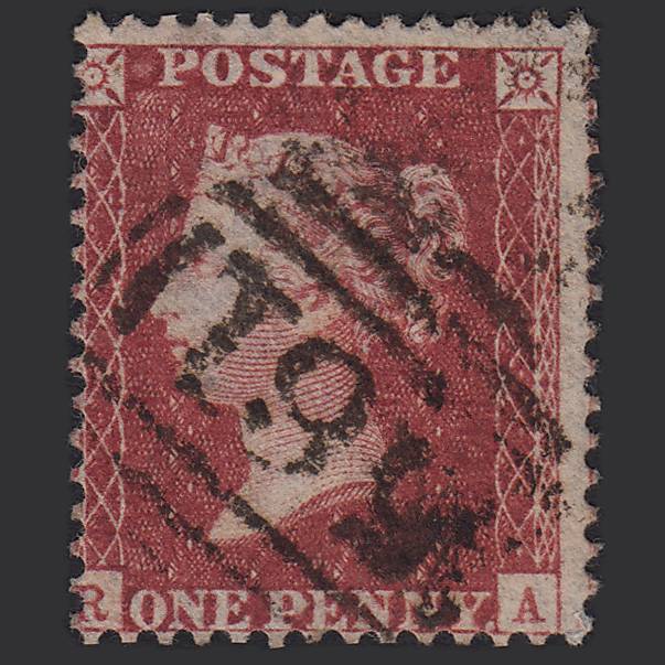 GB QV 1857 1d (Plate 48) SG41-C10(4) RA FU Newport 561 Misperf