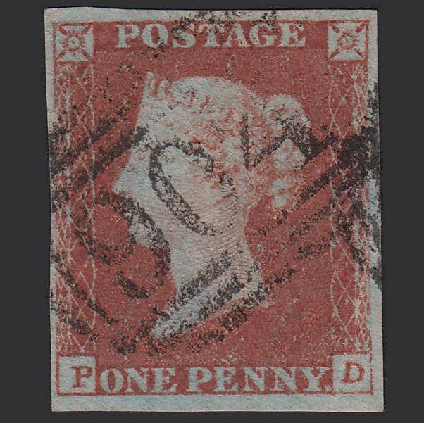 GB QV 1841 1d Red-brown (Plate 96) SG8-B1(1) PD FU Wokingham 904