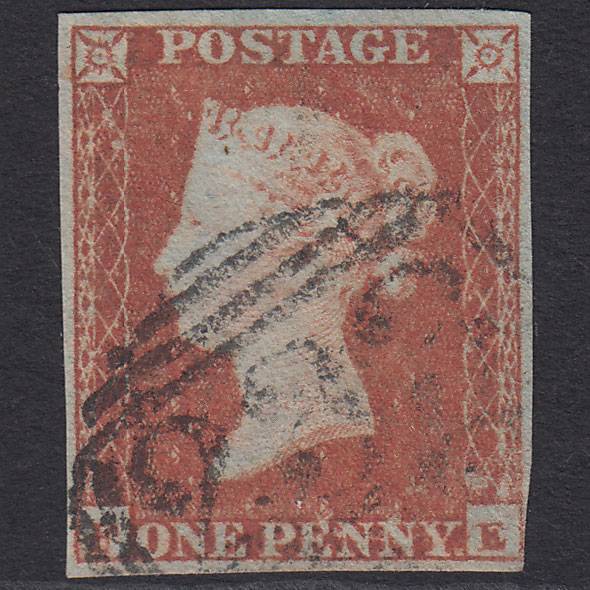 GB QV 1841 1d Red-brown Pl 90 SG8-B1(1) FE GU 4 Margins Darlington 233