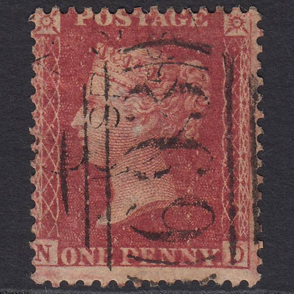 GB QV 1857 1d Rose-red (Plate 60) SG40-C10(1) ND FU Scarborough 693