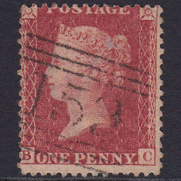 GB QV 1857 1d Rose-red (Plate 60) SG40-C10(1) BC FU Glasgow 159