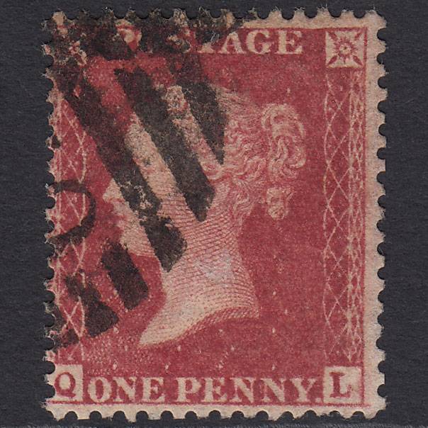 GB QV 1857 1d Rose-red (Plate 60) SG40-C10(1) QL GU London IS Cancel