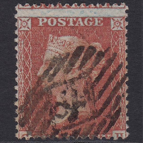 GB QV 1855 1d (Plate 13) SGC6(1) CH GU London IS Cancel Large Misperf