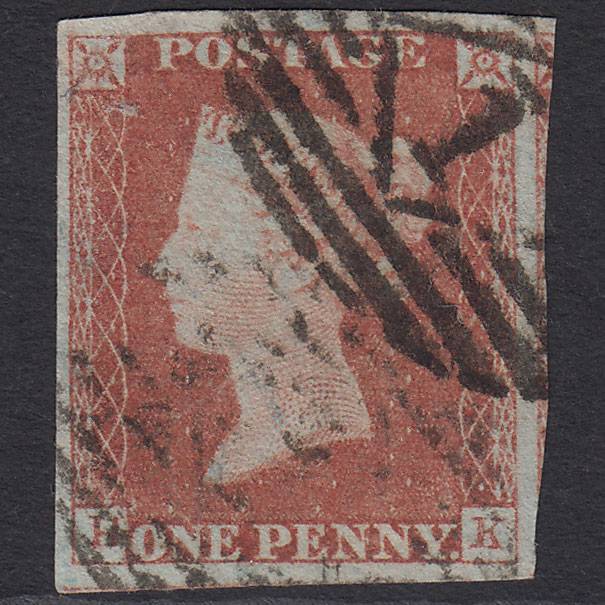 GB QV 1841 1d Red-brown Pl 76 SG8-B1(1) HK GU 4 Good Margins London IS 1