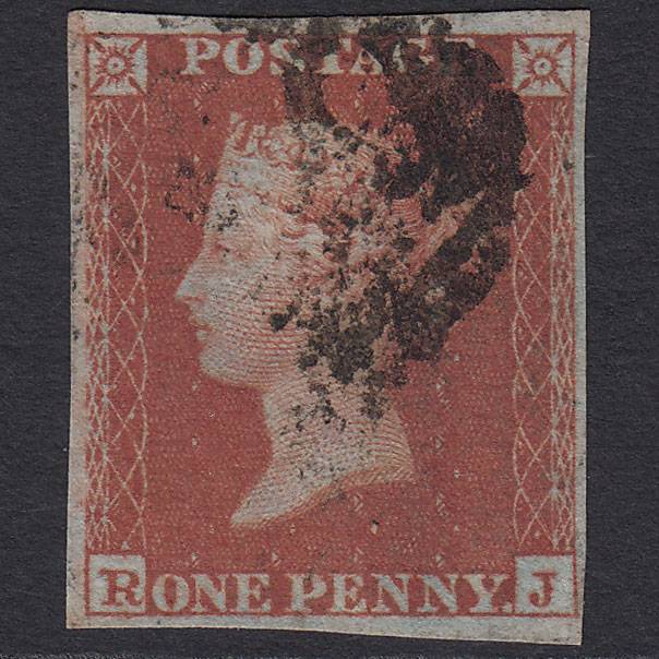 GB QV 1841 1d Red-brown (Plate 134) SG8-B2(1) RJ FU 4 Margins