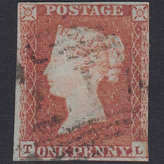 GB QV 1841 1d Red-brown (Plate 99) SG8-B1(1) TL GU 4 Margins