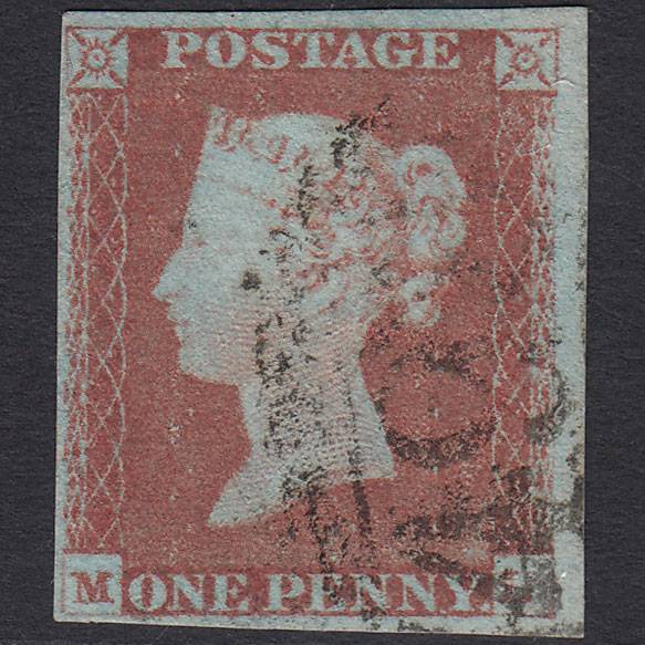GB QV 1841 1d Very Blued (Plate 69) SG8a-B1(2) ML FU 4M Manchester 498